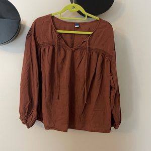 Old Navy Women’s Flowy Smocked Blouse with Floral Embroidered Pattern Size XL